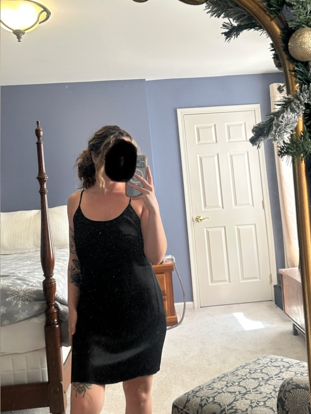 White House Black Market Black Mini Slip Dress